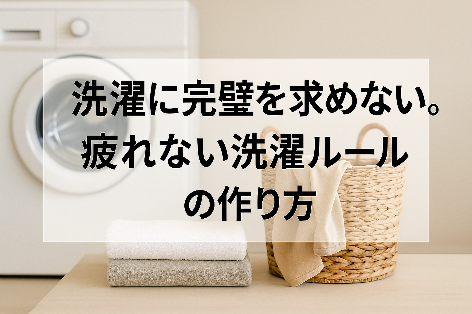 洗濯に完璧を求めない。疲れない洗濯ルールの作り方