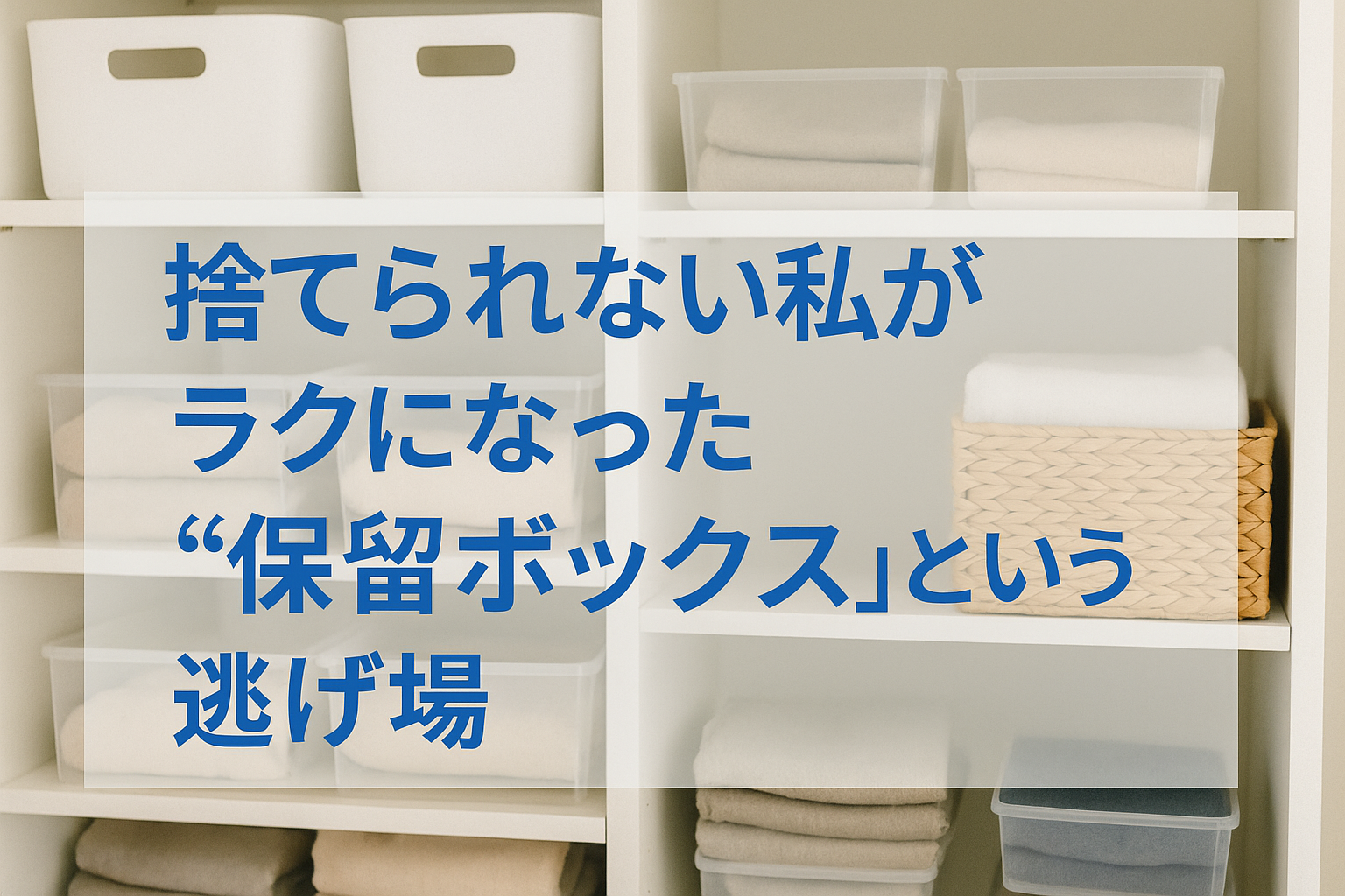 捨てられない私がラクになった“保留ボックス”という逃げ場