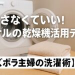 干さなくていい！タオルの乾燥機活用テク【ズボラ主婦の洗濯術】